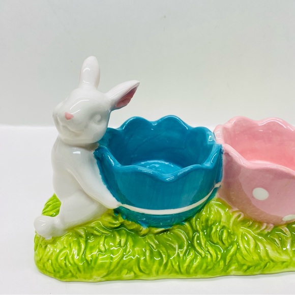 Yankee Candle Easter Egg Bunny Tealight Holder Bunnies Spring Pink Yellow Blue - Picture 2 of 14